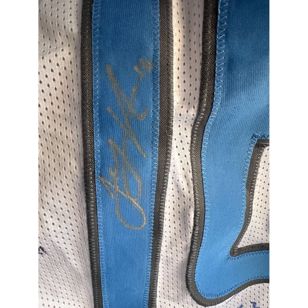 Detroit Lions 2024 Jared Goff San Brown  Aidan Hutchinson 40 members signed jersey with proof