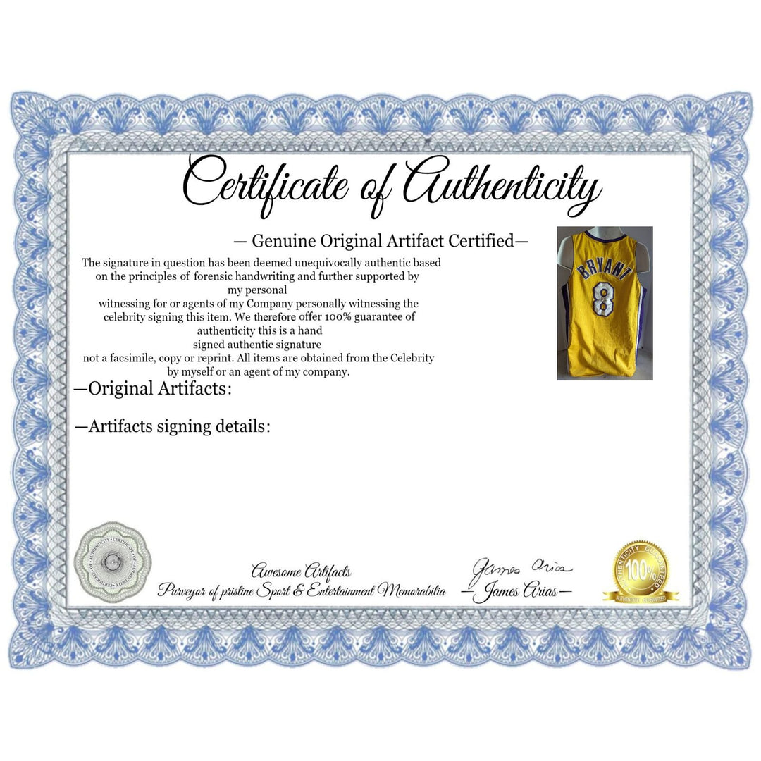 Kobe Bryant vintage Los Angeles Lakers jersey size xl signed with proof