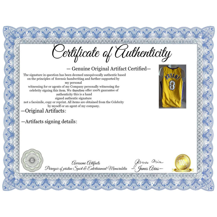 Kobe Bryant vintage Los Angeles Lakers jersey size xl signed with proof