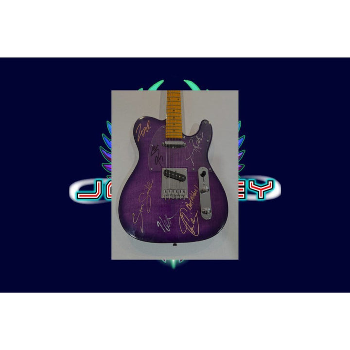 Journey Steve Perry Neal Schon Gregg Rolie Steve Smith Ross Valory Jonathan Cain telecaster full size electric guitar signed with proof.