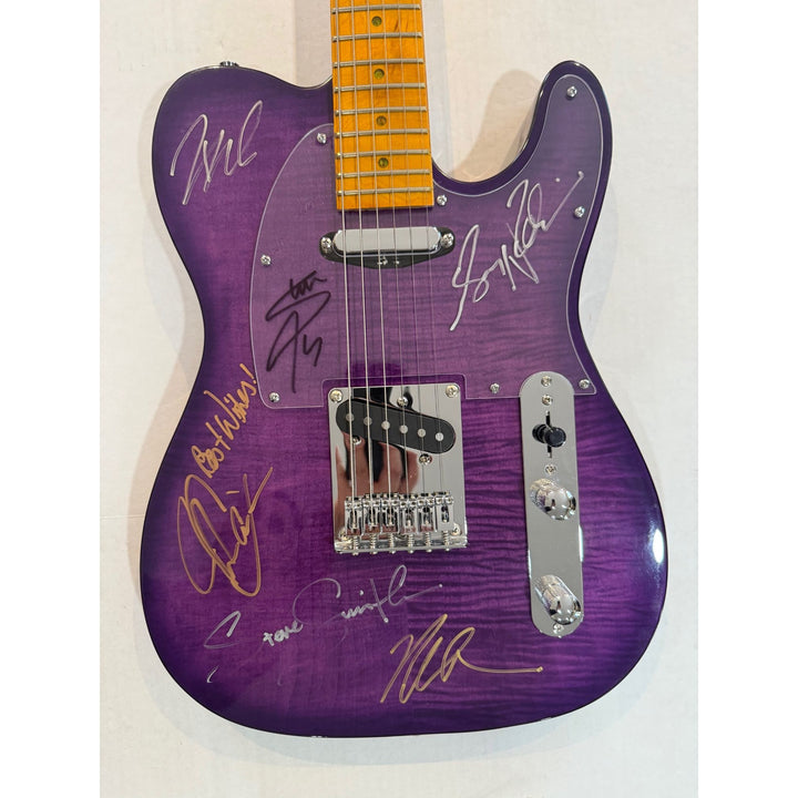 Journey Steve Perry Neal Schon Gregg Rolie Steve Smith Ross Valory Jonathan Cain telecaster full size electric guitar signed with proof.