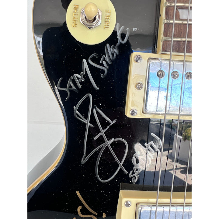 Ozzy Osbourne Randy Rhoads, Ronnie James Dio , Tony Iomi, Geezer Butler, Bill Ward Black Sabath Blsck les paul full size.