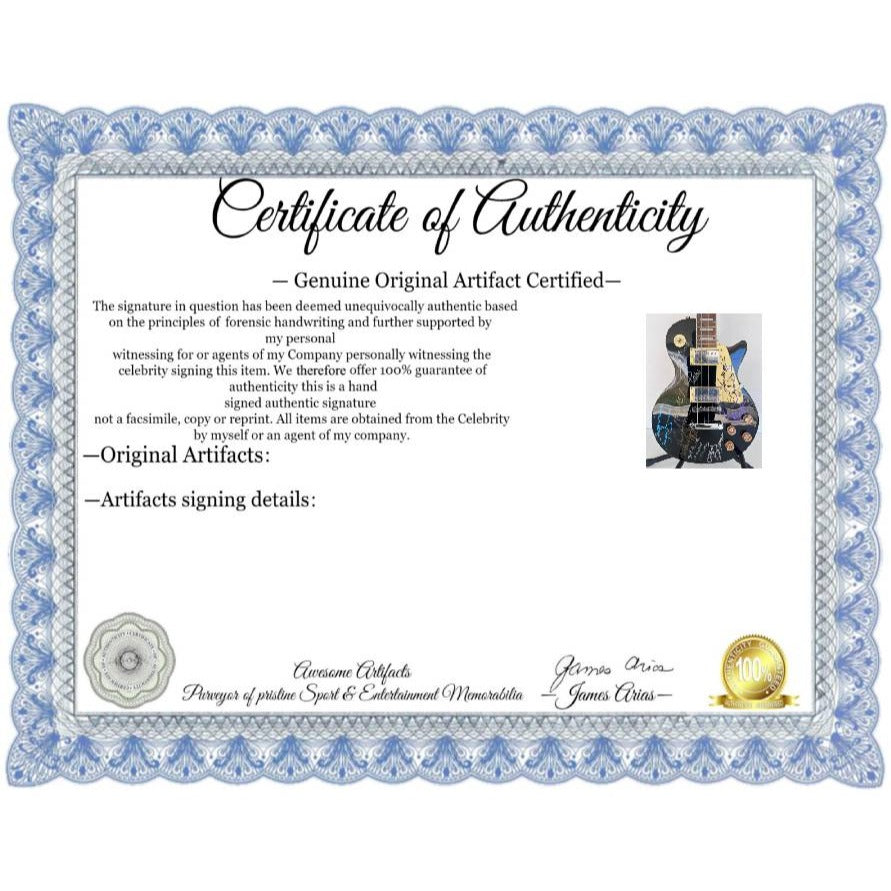 Ozzy Osbourne Randy Rhoads, Ronnie James Dio , Tony Iomi, Geezer Butler, Bill Ward Black Sabath Blsck les paul full size.