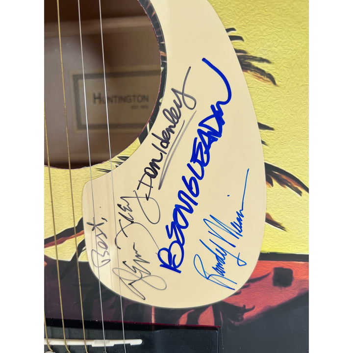 Eagles Glen Frey, Don Henley, Randy Meisner, Bernie Leadon full size acoustic guitar (one of a kind ) signed with proof.