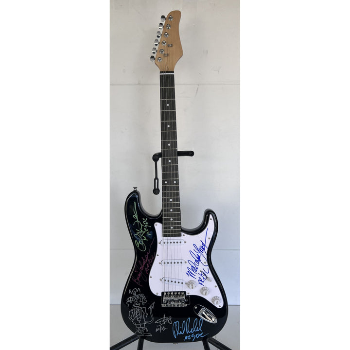 Angus Young & Malcolm Young Brian Johnston Cliff Williams Phil Rudd electric guitar signed with proof.