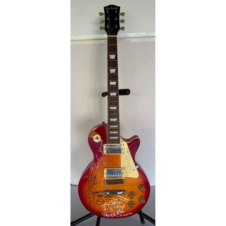 Mark knopfler Phil Collins Eric Clapton and Sting vintage Cherry les paul guitar signed with proof