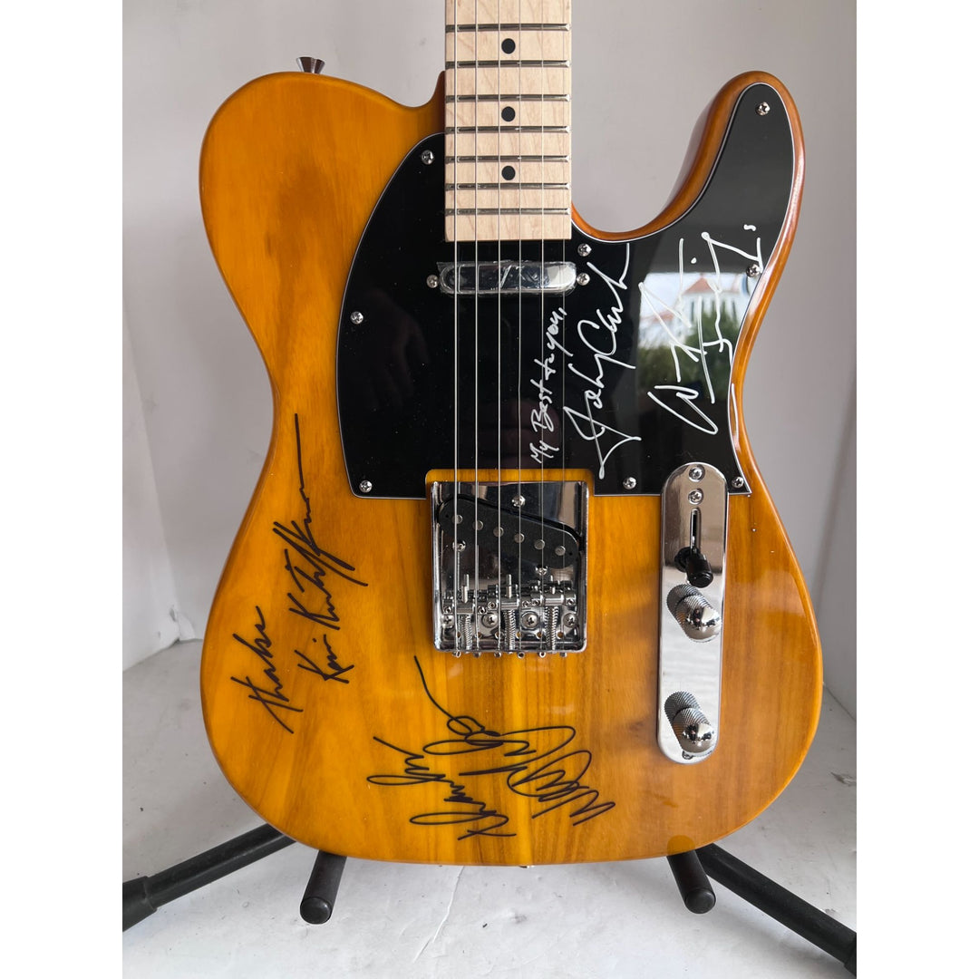 Johnny Cash Waylon Jennings Willie Nelson Kris Kristofferson The Highwaymen Telecaster electric guitar signed with proof