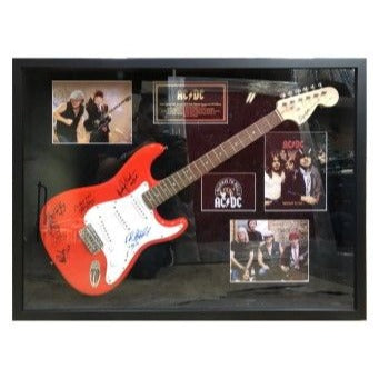 Rush one of a kind Geddy Lee Neil Peart Alex Lifeson vintage cherry les pail full size electric guitar signed and inscribed with proof.