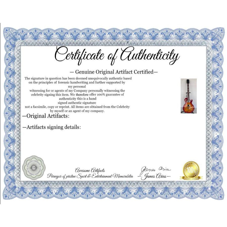 Rush one of a kind Geddy Lee Neil Peart Alex Lifeson vintage cherry les pail full size electric guitar signed and inscribed with proof.