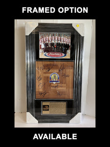Miami Heat Jimmy Butler, Bam Adebayo 2022-23 team signed parque floor board signed with proof