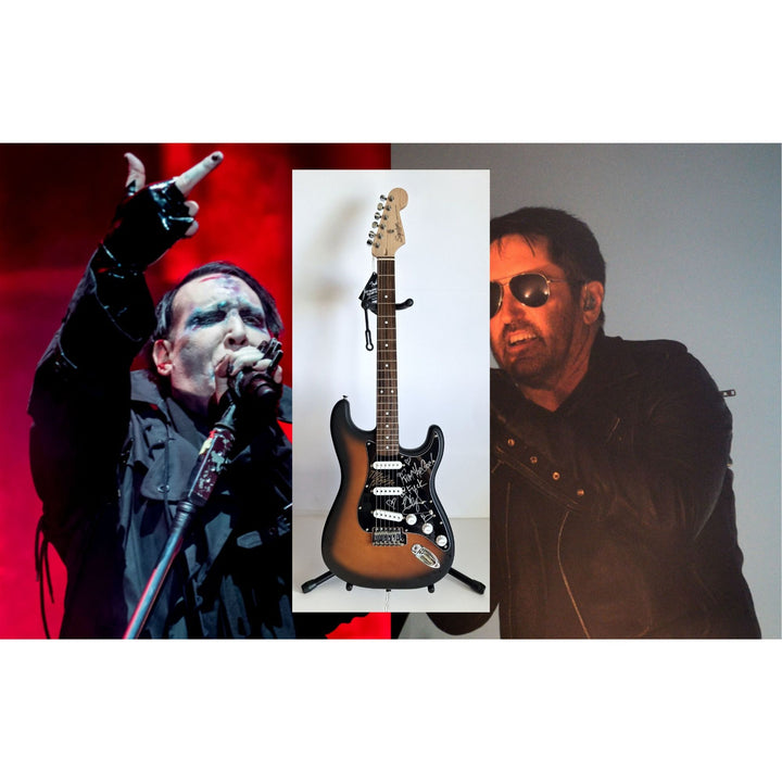 NIN Trent Reznor & Marilyn Manson Fender Stratocaster electric guitar signed with proof