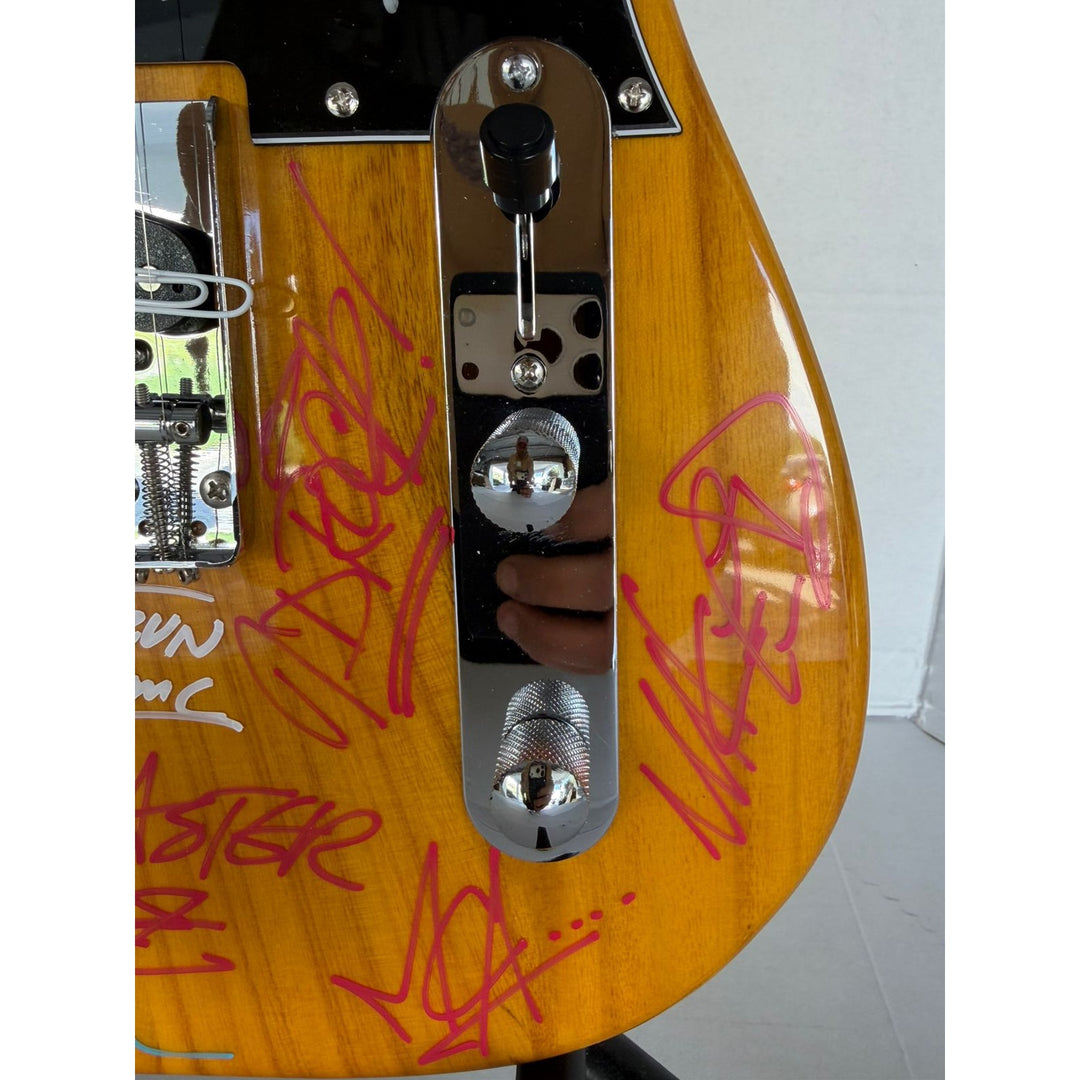 Beastie Boys,  Run DMC, RATM, Public Enemy  wood telecaster  electric guitar signed with proof.