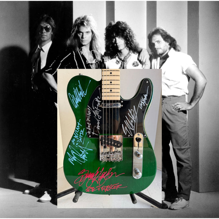 Van Halen Eddie & Alex Van Halen, Michael Anthony, David Lee Roth Sammy Hagar Telecaster electric guitar signed with proof.