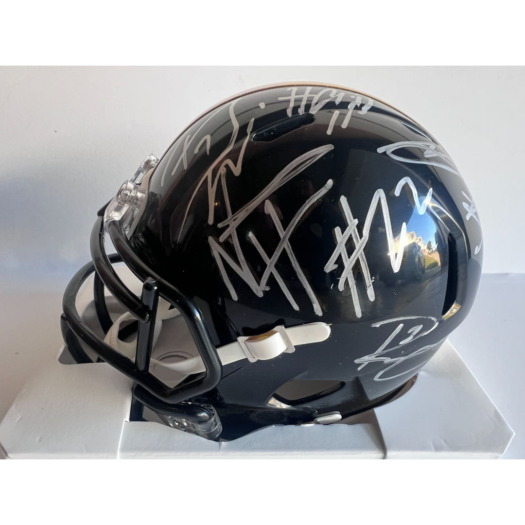 Pittsburgh Steelers TJ Watt Russell Wilson George Pickens Nahjee Harris Riddell mini helmet signed with proof