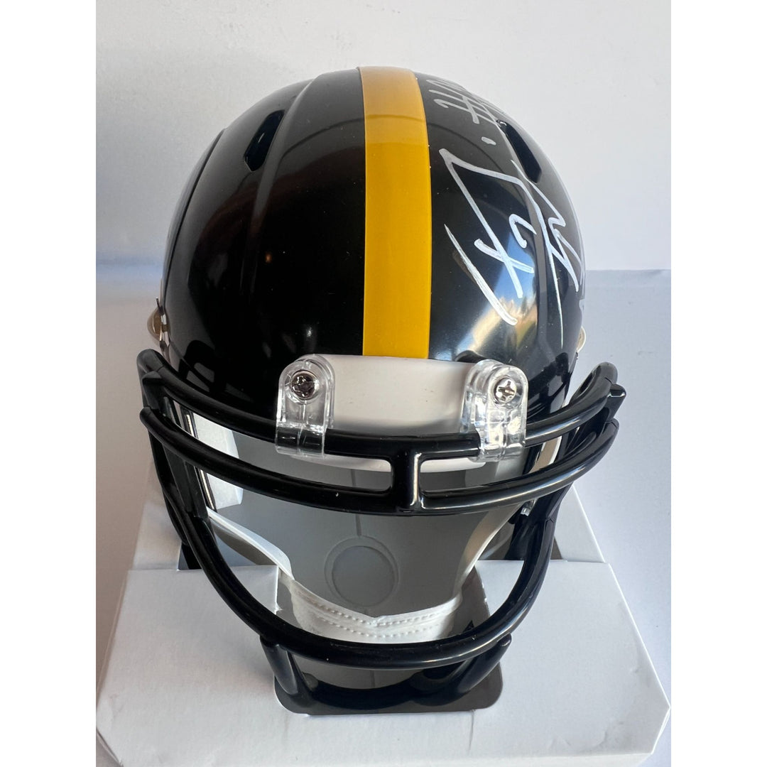 Pittsburgh Steelers TJ Watt Russell Wilson George Pickens Nahjee Harris Riddell mini helmet signed with proof