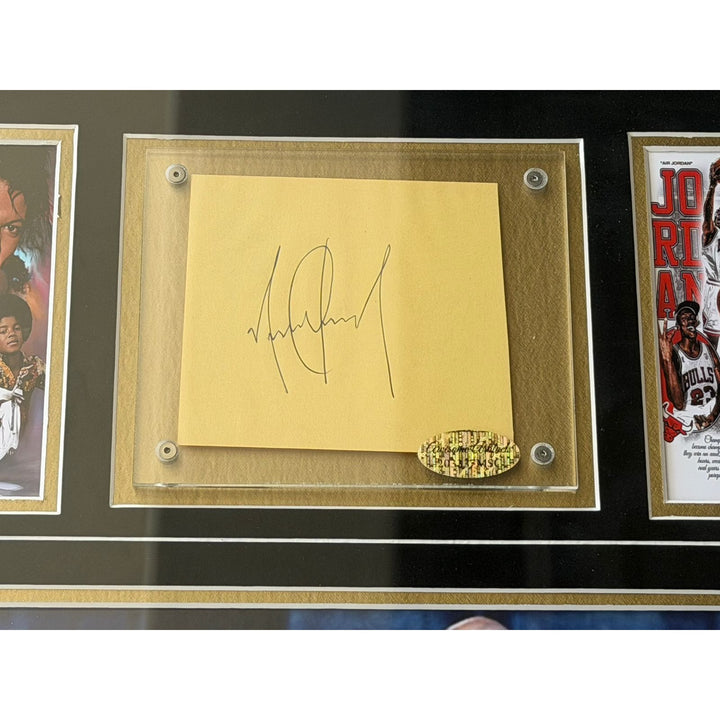 The King of The Court Michael Jordan and The King of Pop Michael Jackson 22x 30 framed with proof.