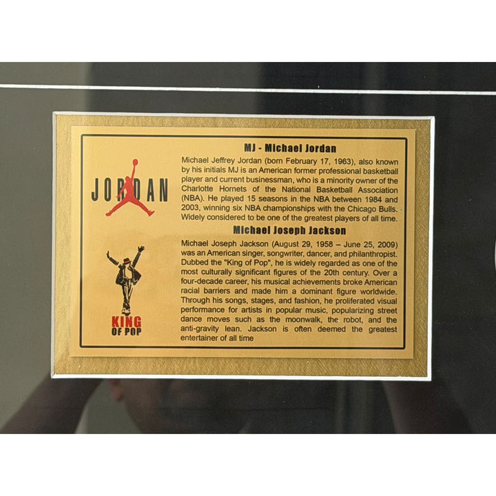The King of The Court Michael Jordan and The King of Pop Michael Jackson 22x 30 framed with proof.