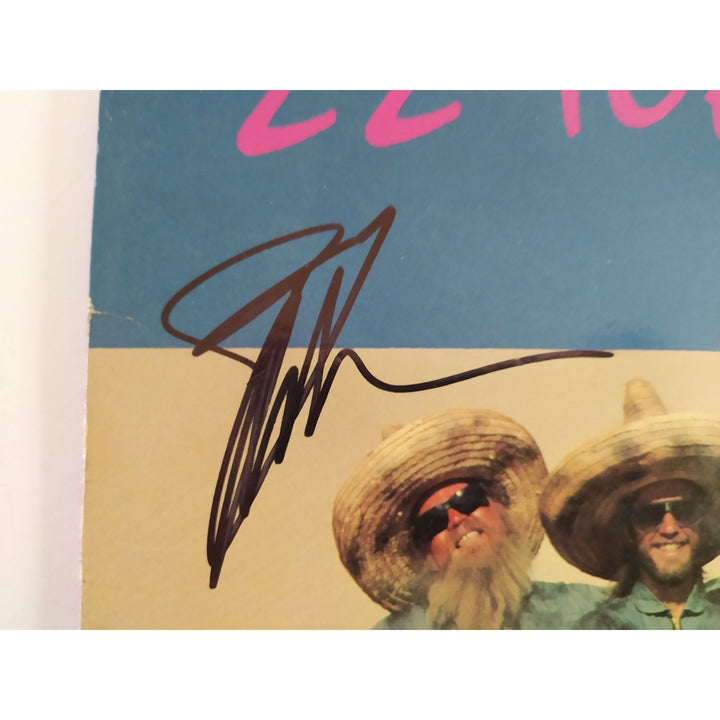 Frank Beard Dusty Hill Billy Gibbons ZZ Top El Loco original LP signed with proof