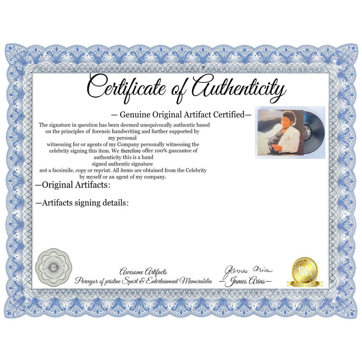 Michael Jackson "Thriller" original LP signed with proof