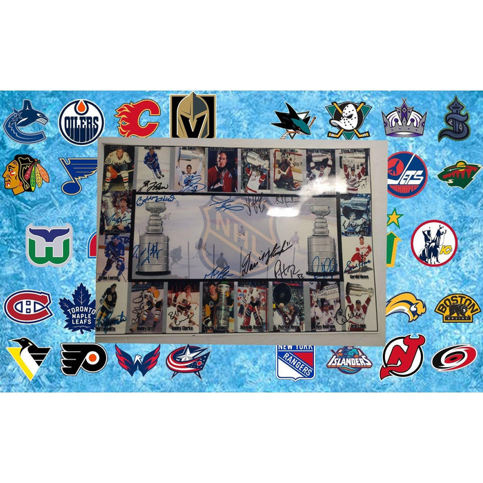 Wayne Gretzky Bobby Orr Mario Lemieux Patrick Roy Gordie Howe 20 of the NHL's all-time greatest players 13 by 19 photo signed