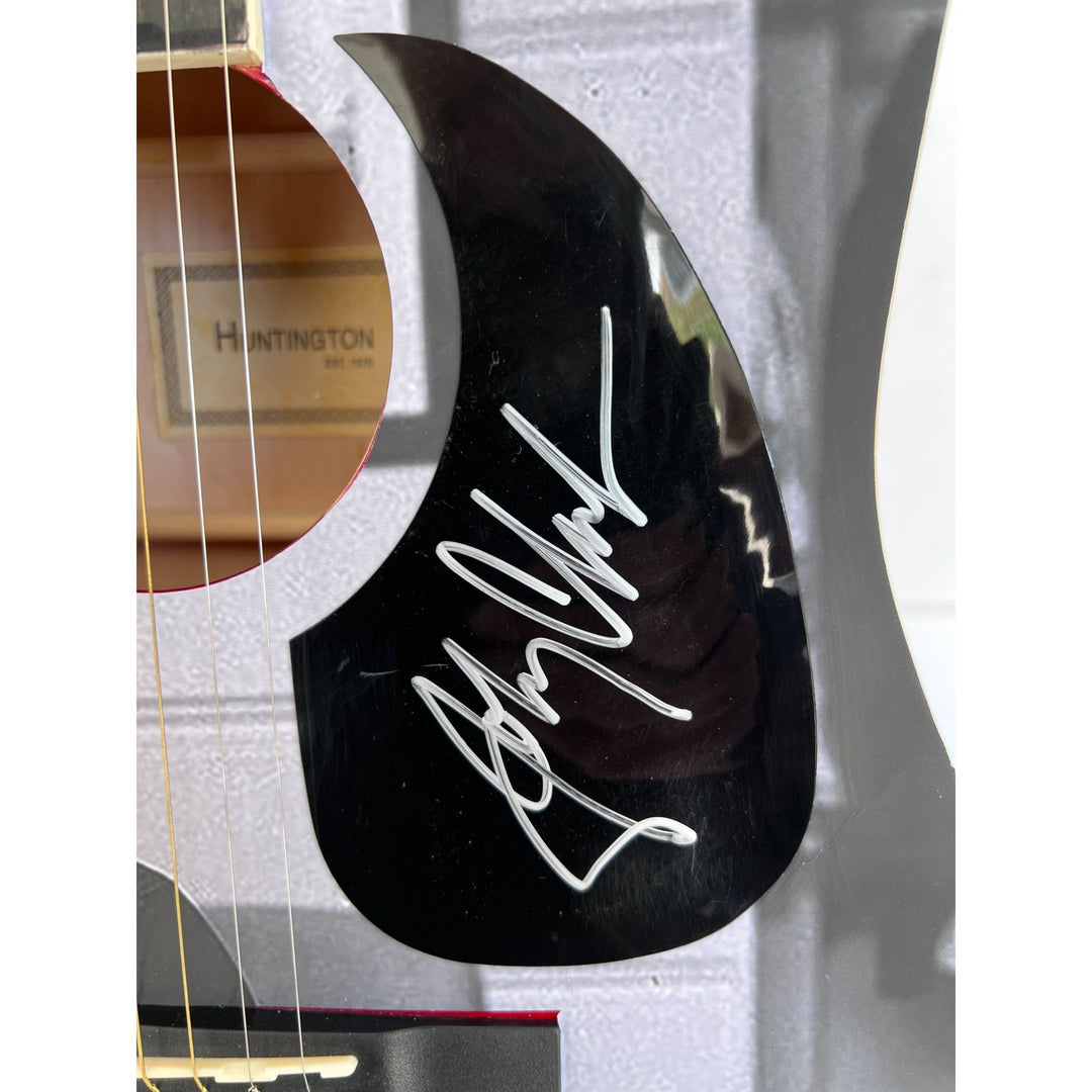 Johnny Cash one of a kind full size acoustic guitar signed with poof.