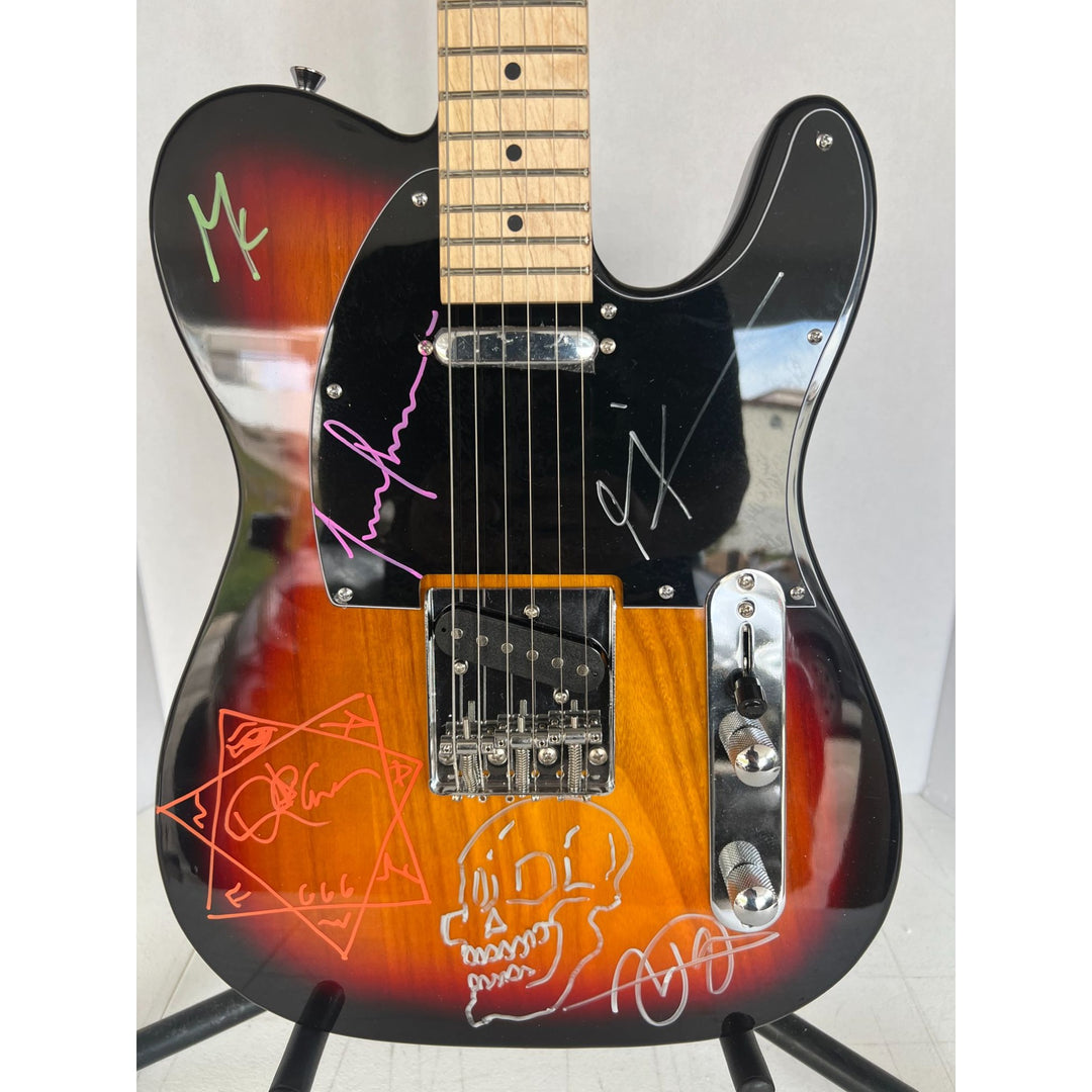 Tool Maynard James Keenan, Danny Carey, Justin Chancellor, Adam Jones telecaster electric guitar signed with proof