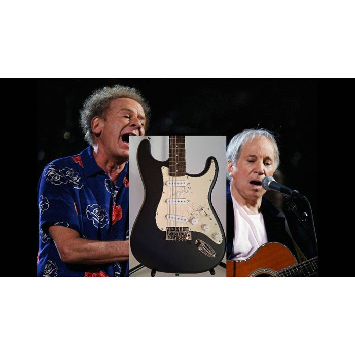 Simon and Garfunkel Art Garfunkel & Paul Simon Fender Stratocaster electric guitar signed with proof