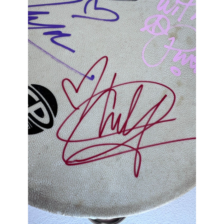Christina Aguilera Lil Kim, Mya, Pink Lady Marmalade Moulin Rouge tambourine signed with proof.