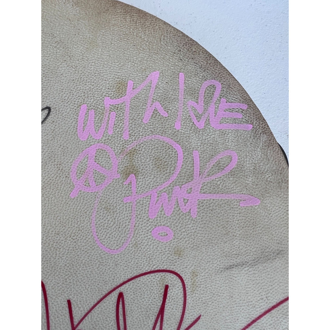 Christina Aguilera Lil Kim, Mya, Pink Lady Marmalade Moulin Rouge tambourine signed with proof.