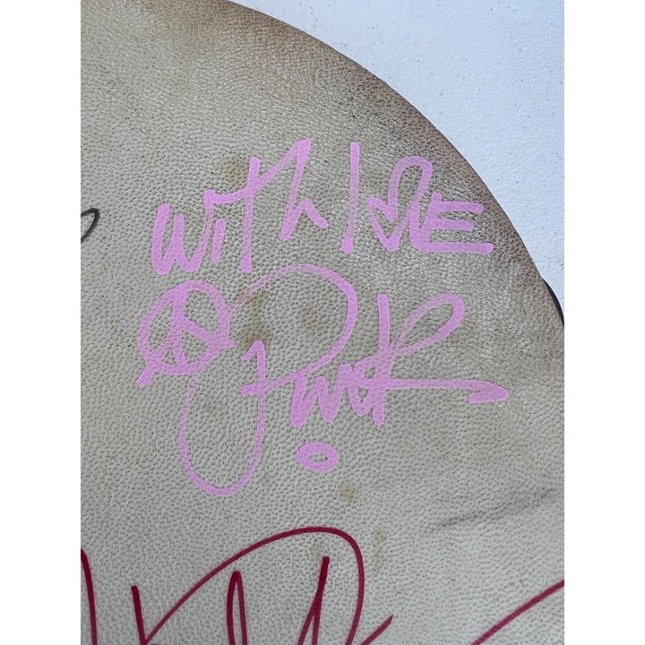 Christina Aguilera Lil Kim, Mya, Pink Lady Marmalade Moulin Rouge tambourine signed with proof.