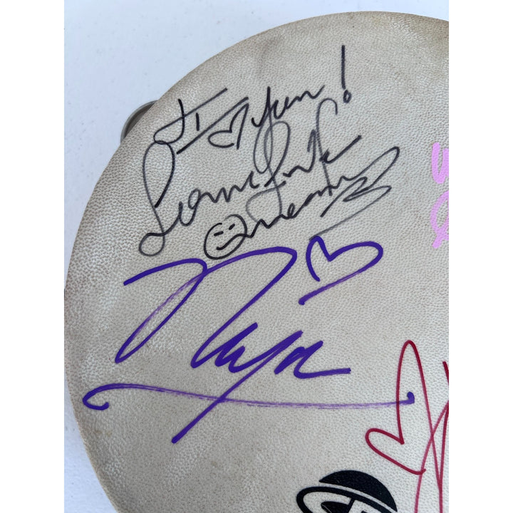 Christina Aguilera Lil Kim, Mya, Pink Lady Marmalade Moulin Rouge tambourine signed with proof.