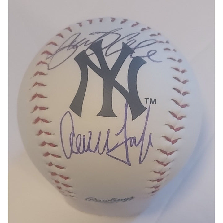 New York Yankees Gerrit Cole and Aaron Judge Rawlings official MLB baseball signed with proof