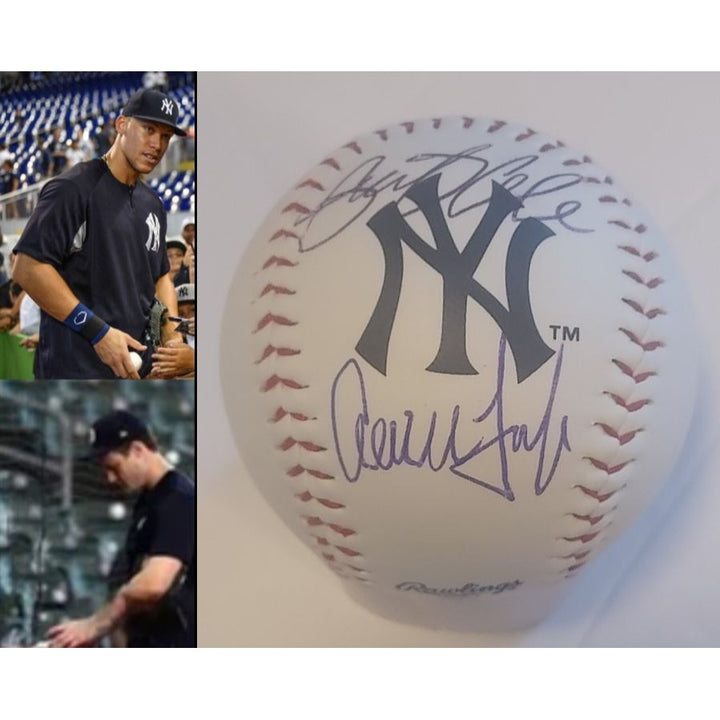 New York Yankees Gerrit Cole and Aaron Judge Rawlings official MLB baseball signed with proof