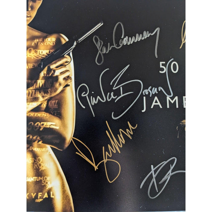 James Bond 007, Sean Connery, Roger Moore, Daniel Craig, Pierce Brosnan, Timothy Dalton, George Lazenby 11x14 photo signed with proof