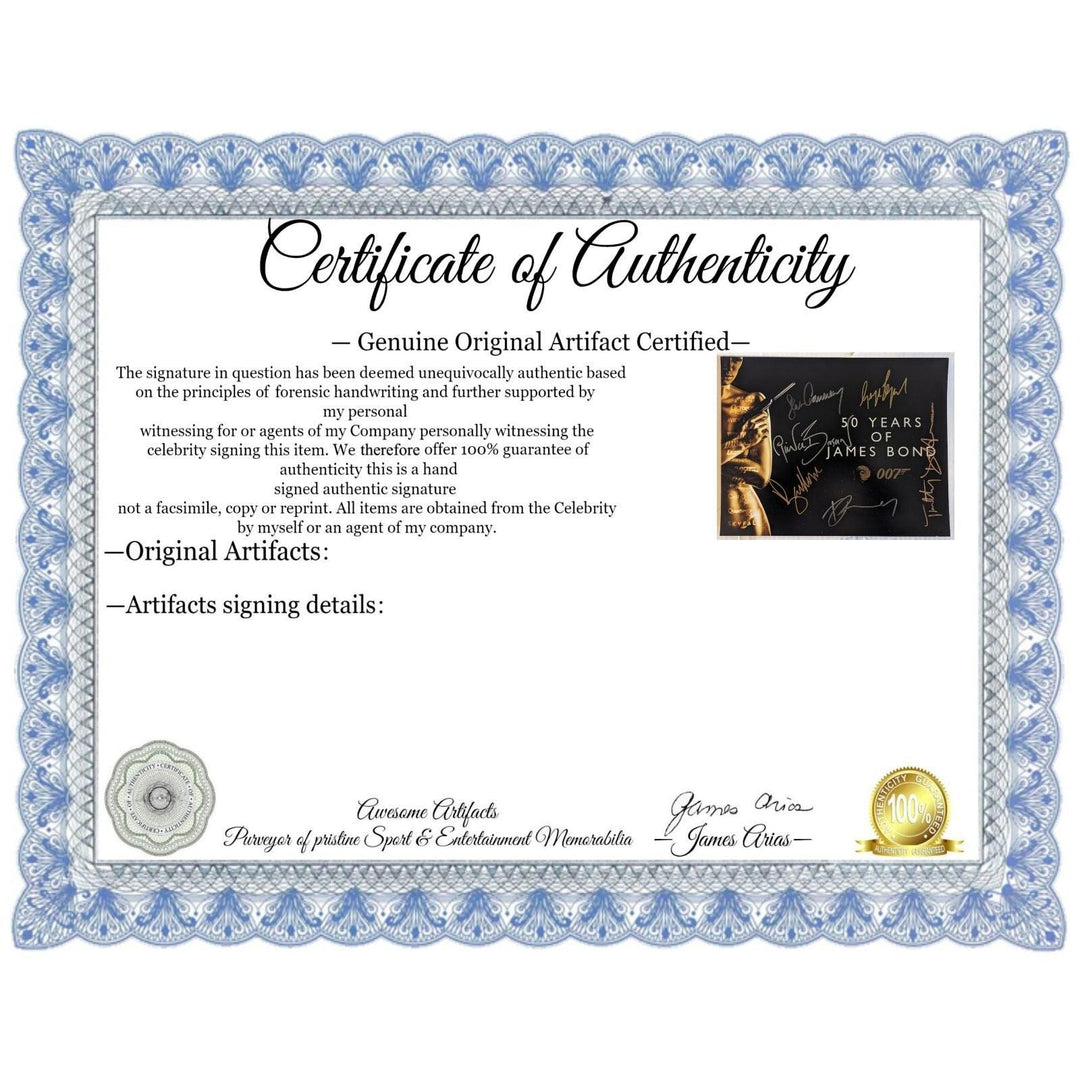 James Bond 007, Sean Connery, Roger Moore, Daniel Craig, Pierce Brosnan, Timothy Dalton, George Lazenby 11x14 photo signed with proof