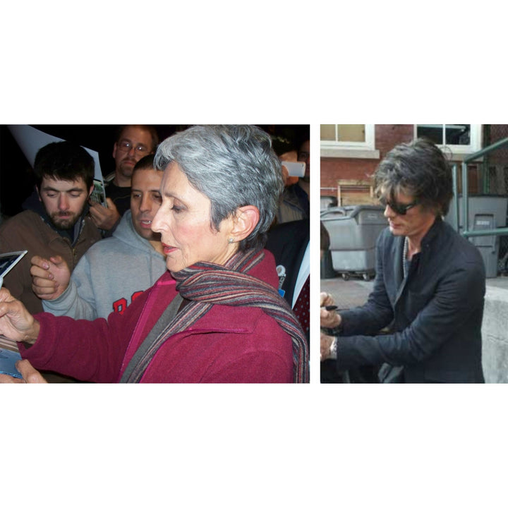 Joan Baez & Bob Dylan, authentic Fender Stratocaster electric guitar signed with proof