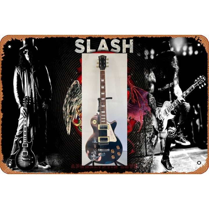 Saul Hudson " Slash " Guns N' Roses Les Paul full size electric guitar one of a kind signed with proof