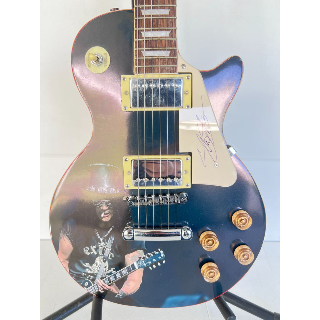 Saul Hudson " Slash " Guns N' Roses Les Paul full size electric guitar one of a kind signed with proof