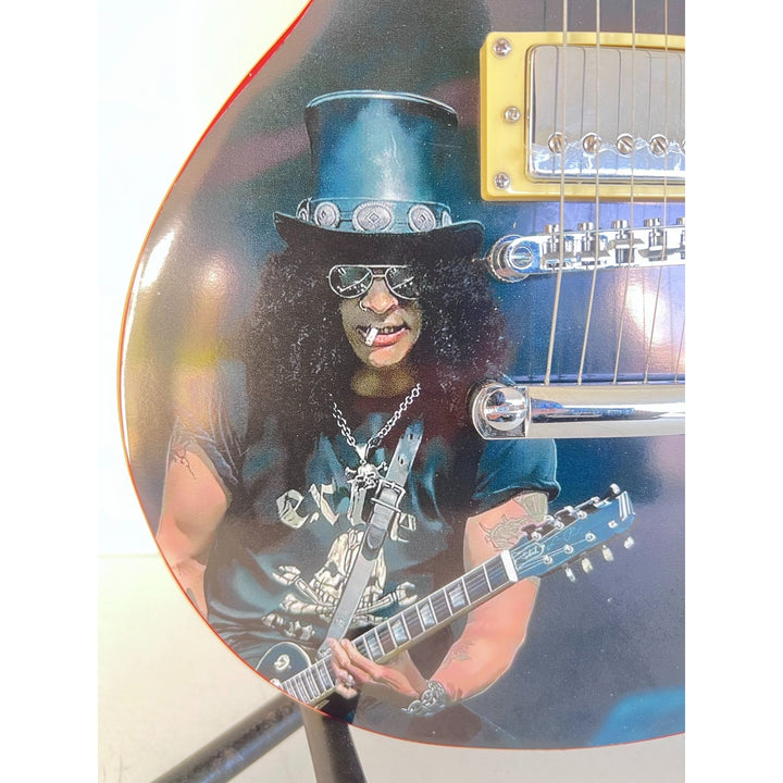 Saul Hudson " Slash " Guns N' Roses Les Paul full size electric guitar one of a kind signed with proof