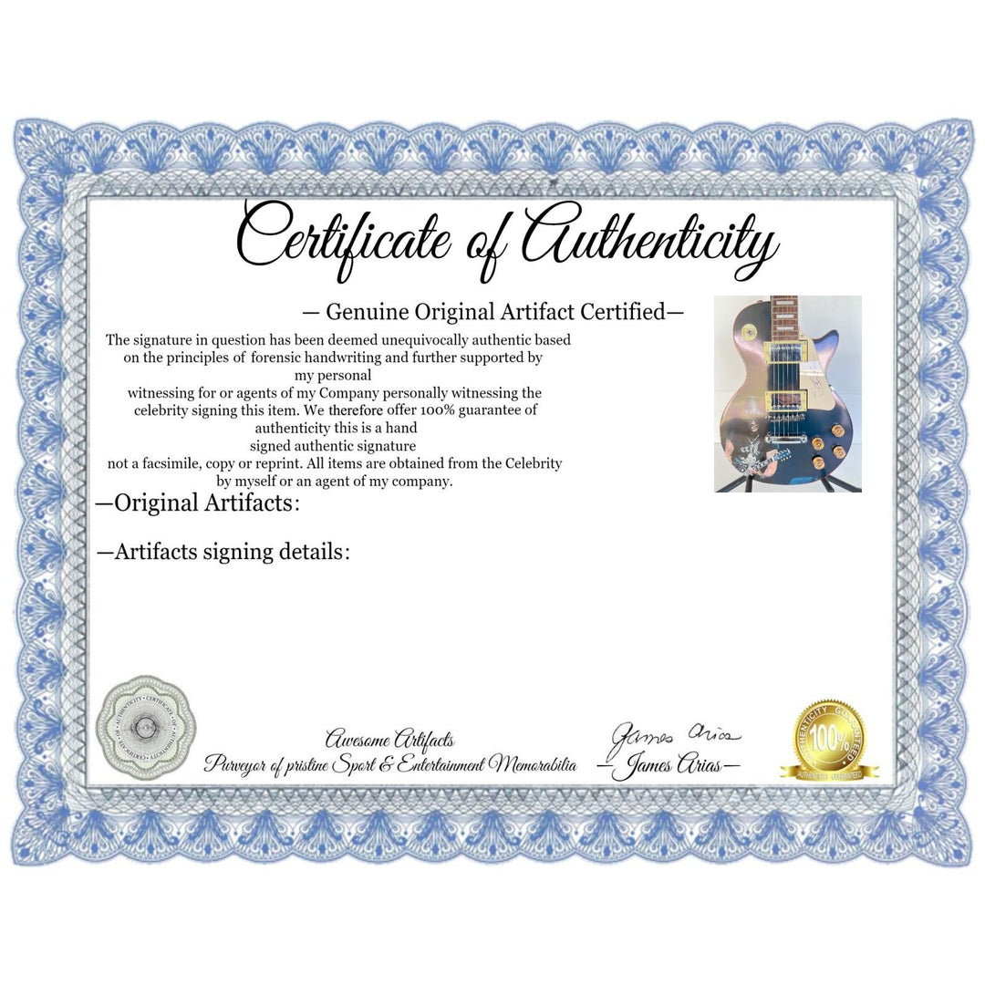 Saul Hudson " Slash " Guns N' Roses Les Paul full size electric guitar one of a kind signed with proof