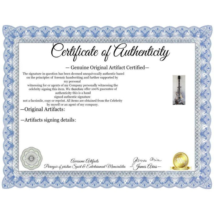 U2 Paul Hewson " Bono" and "the Edge" David Howell Evans   one of a kind les paul (full size) electric guitar signed with proof.