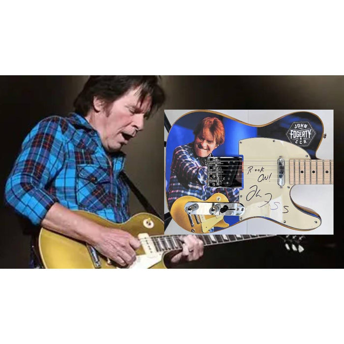 John Fogerty Credence Clear Water Revival "CCR" one of a kind full size electric guitar signed with proof