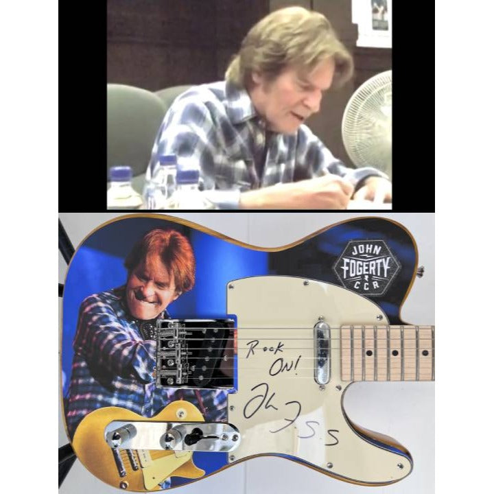 John Fogerty Credence Clear Water Revival "CCR" one of a kind full size electric guitar signed with proof.