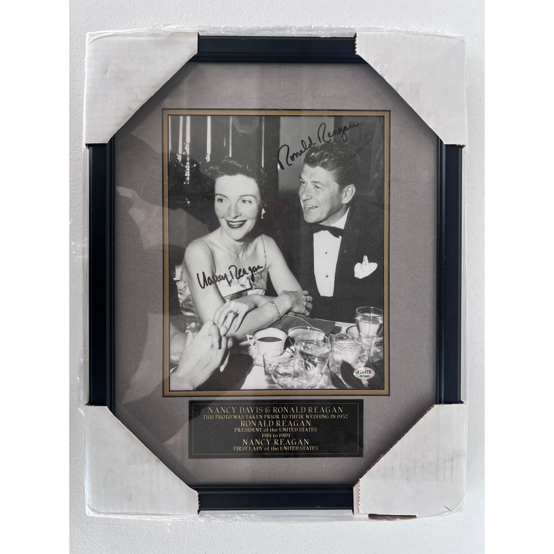 Ronald and Nancy Reagan vintage 8x10 photo framed and signed in person.