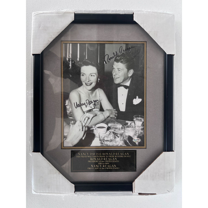 Ronald and Nancy Reagan vintage 8x10 photo framed and signed in person.