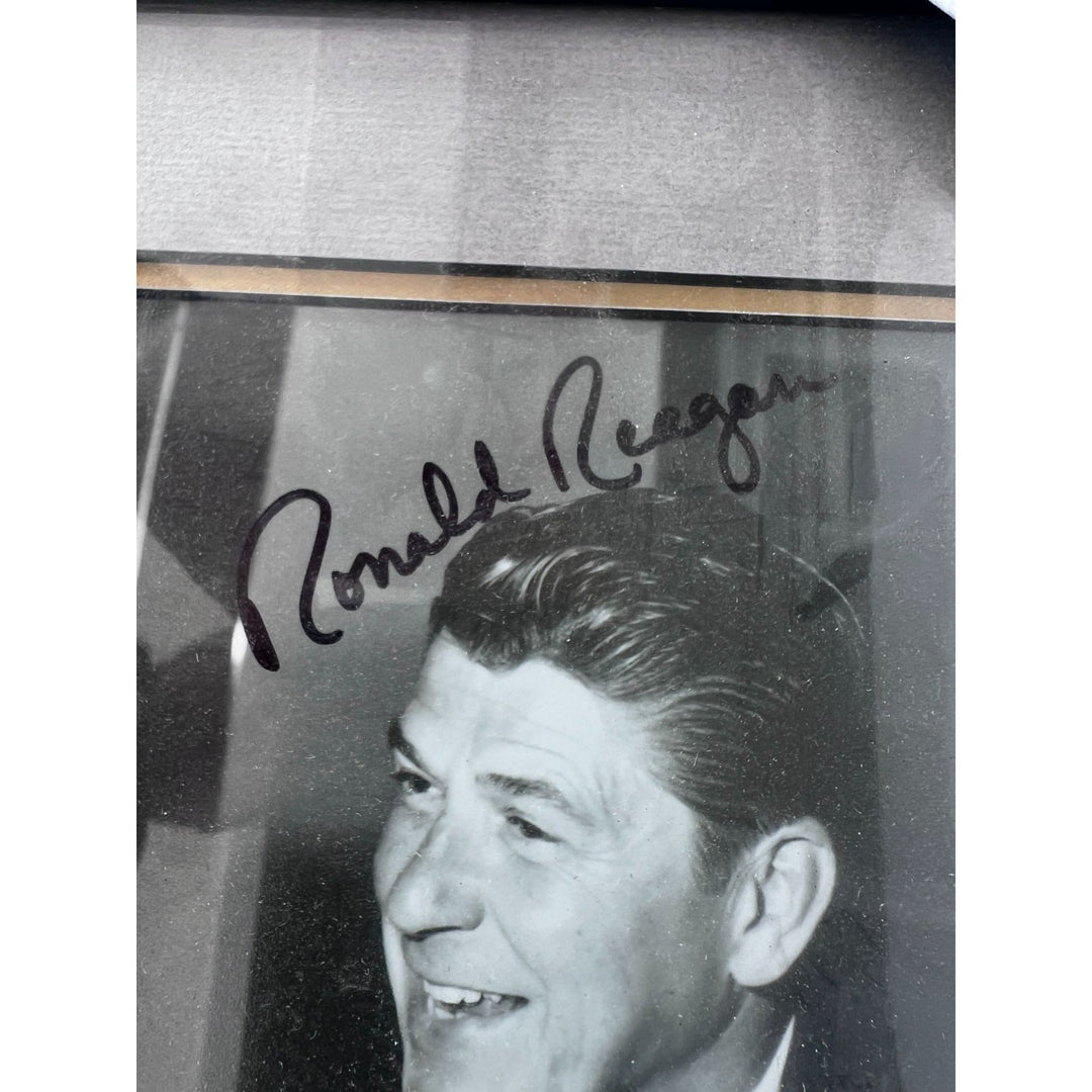 Ronald and Nancy Reagan vintage 8x10 photo framed and signed in person.