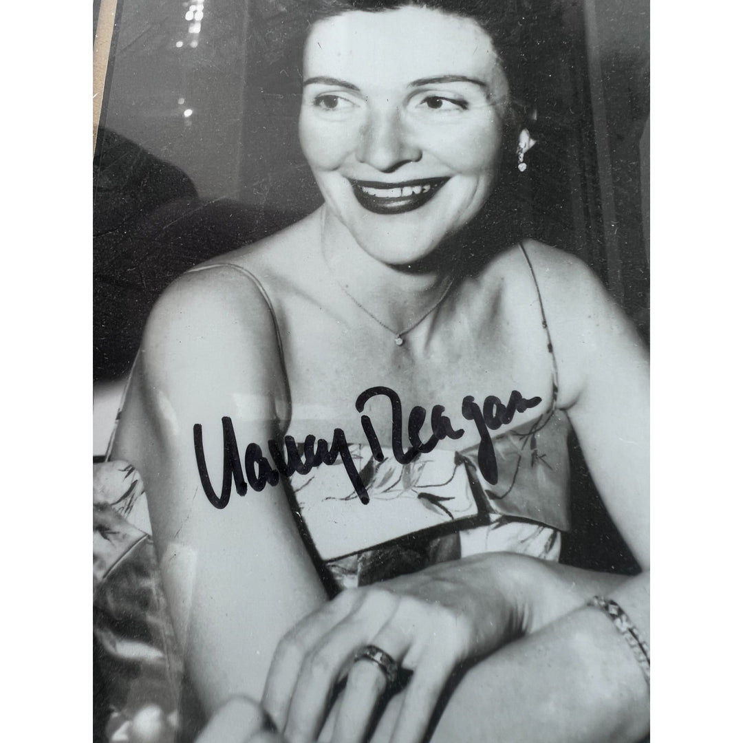 Ronald and Nancy Reagan vintage 8x10 photo framed and signed in person.