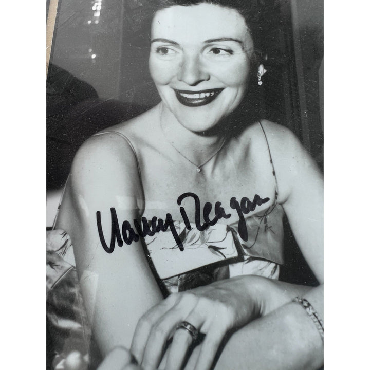 Ronald and Nancy Reagan vintage 8x10 photo framed and signed in person.