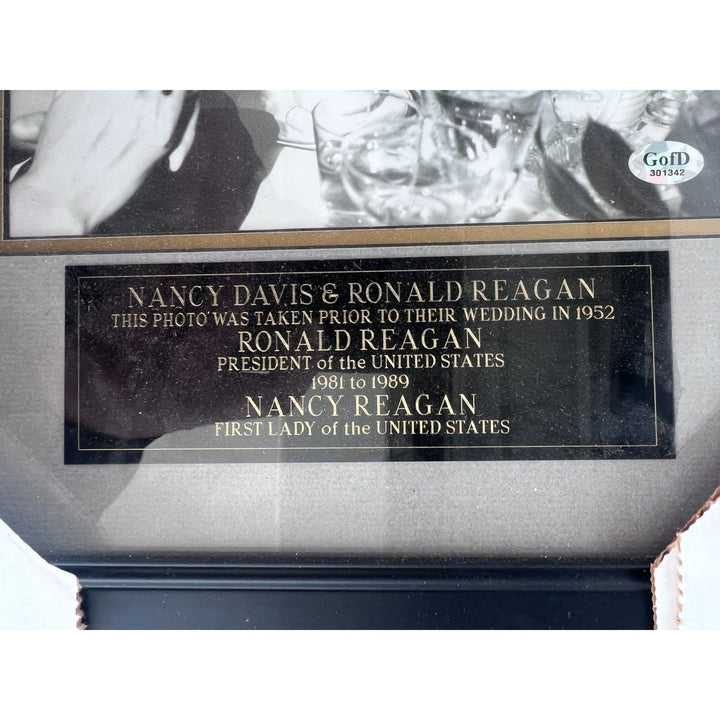 Ronald and Nancy Reagan vintage 8x10 photo framed and signed in person.