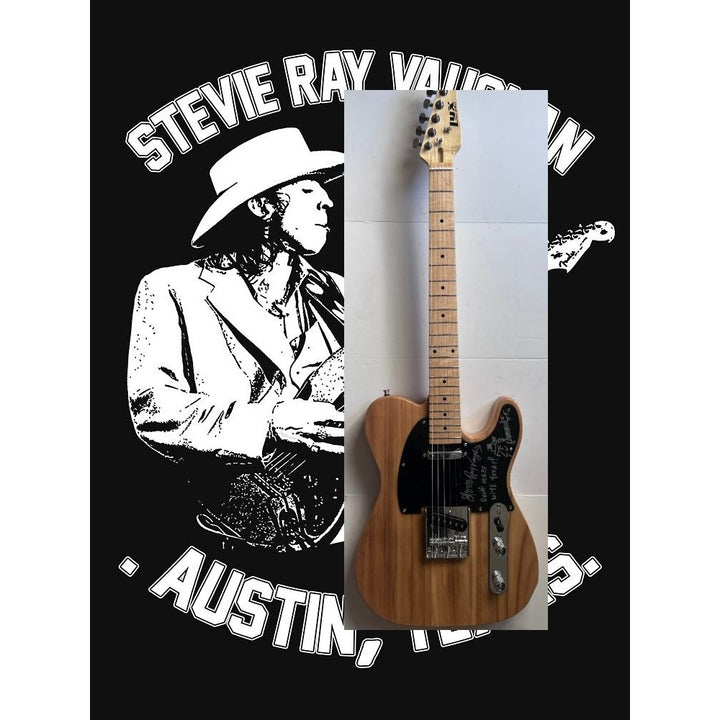 Stevie Ray Vaughan full size telecaster electric guitar signed with proof & an SRV awesome sketch as well